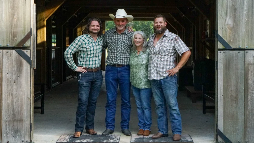 The Ruckers Of Rucker Ranch In Front Of The Dachshund & Corgi Barn